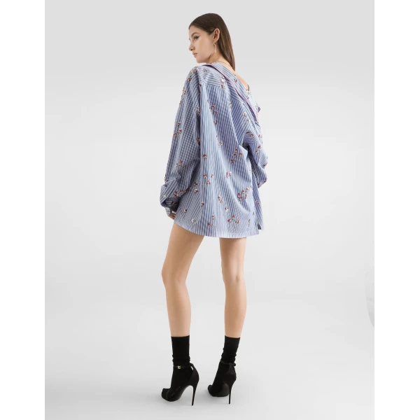 Dolce & Gabbana Crystal flower-print cotton shorts, view 3