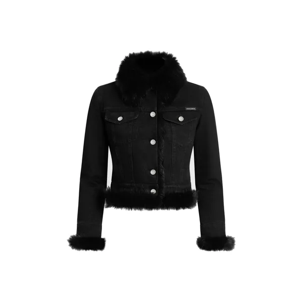 Denim jacket lined with fur