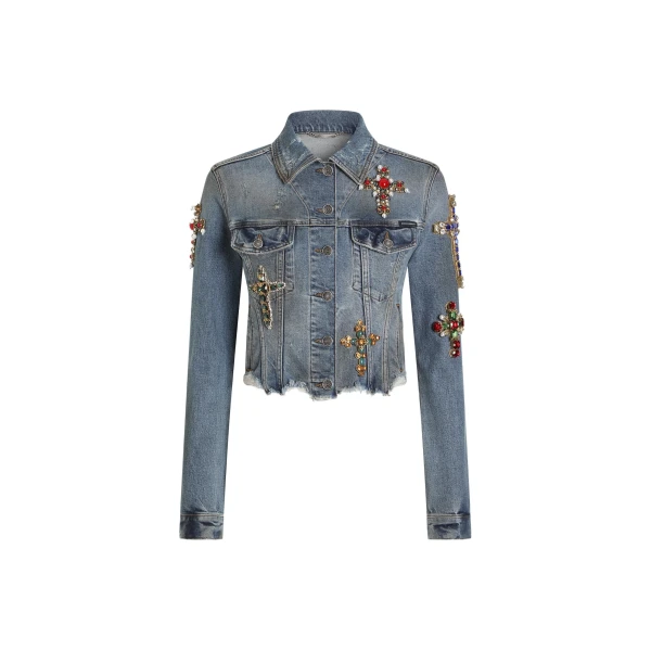 Denim jacket with embroidery