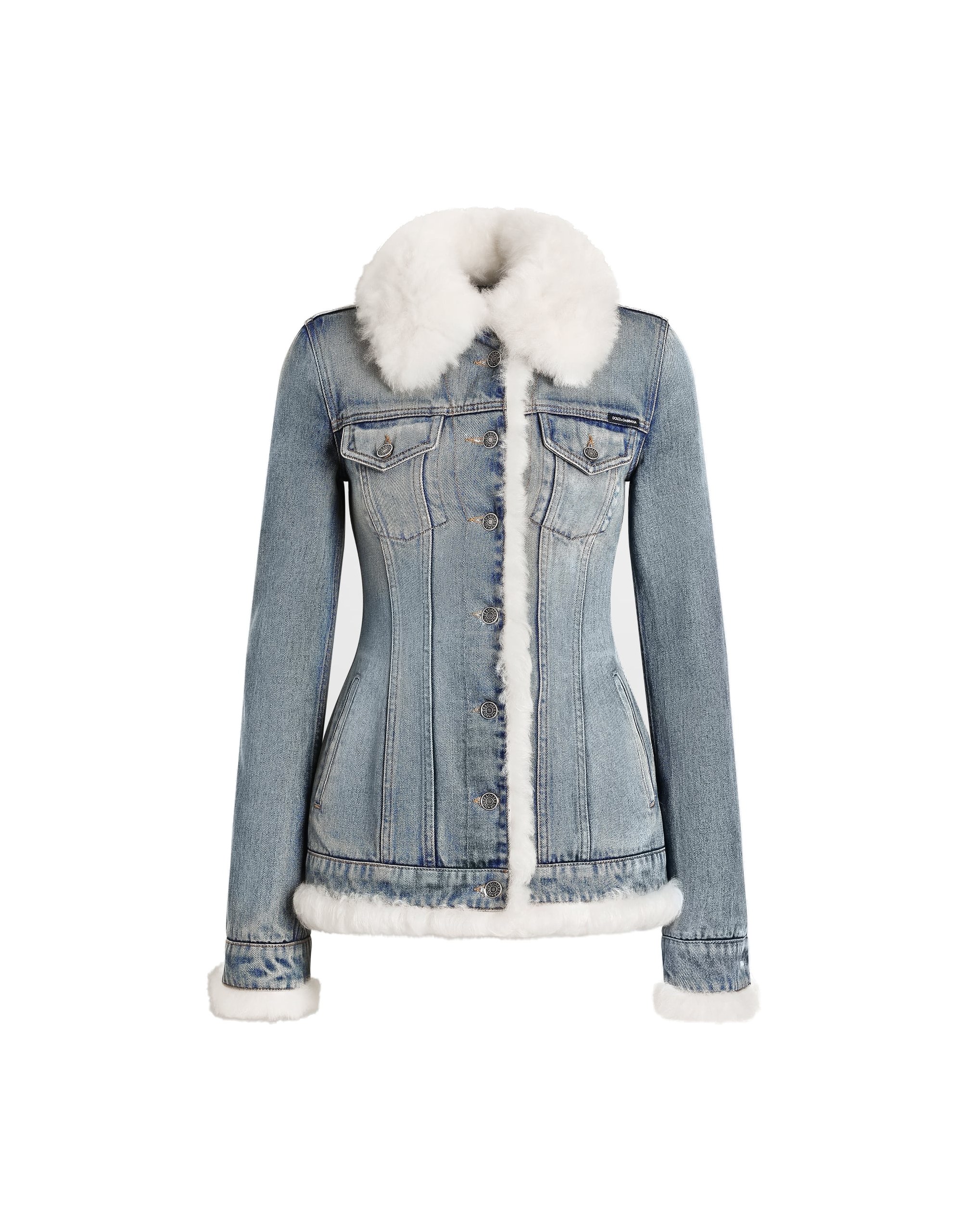Dolce & Gabbana Denim jacket with fur effect details
