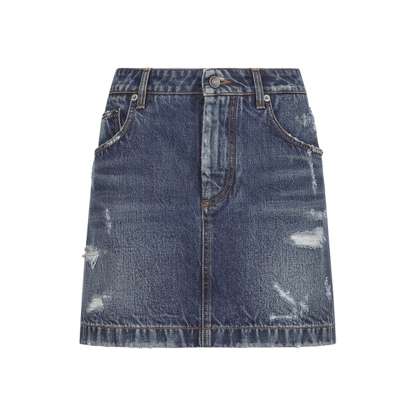 Dolce & Gabbana Denim mini skirt with rips