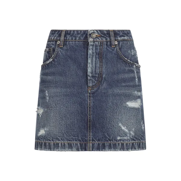 Dolce & Gabbana Denim mini skirt with rips