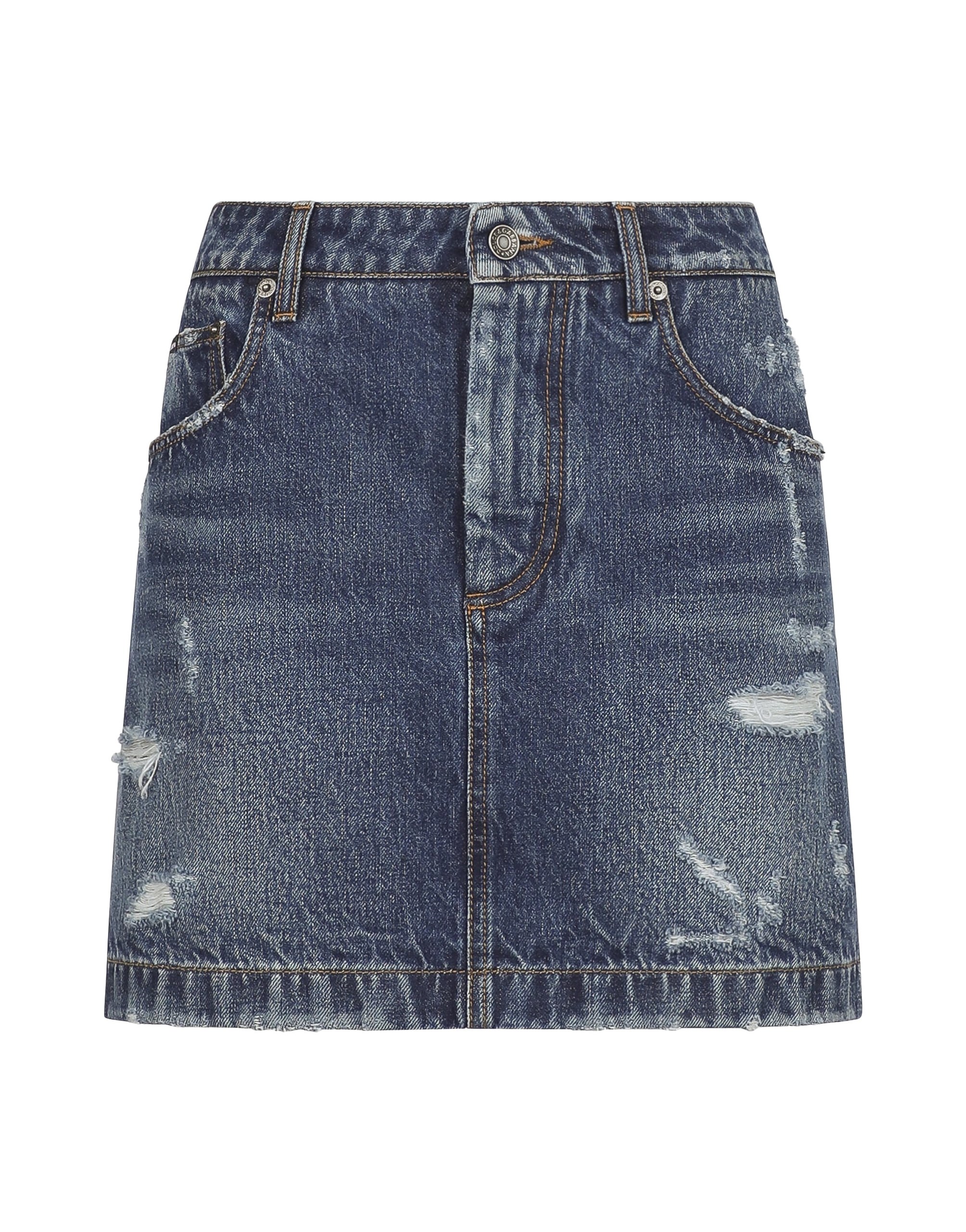 Dolce & Gabbana Denim mini skirt with rips