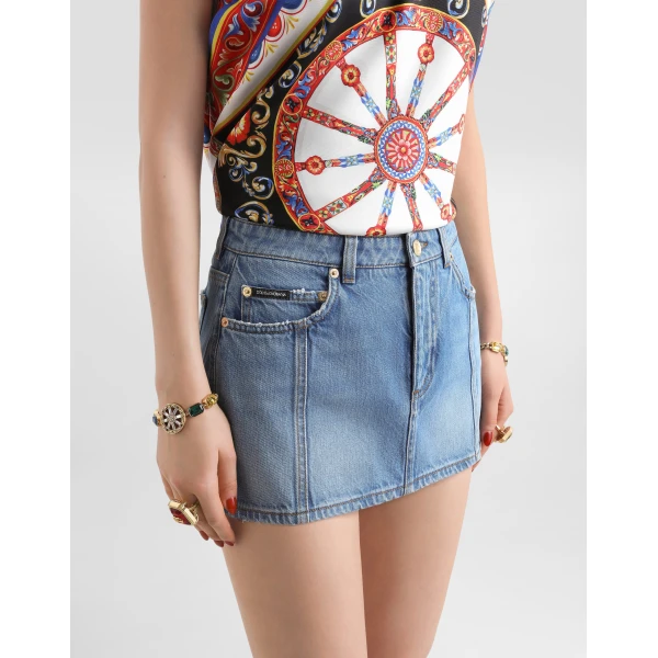 Dolce & Gabbana Denim miniskirt Skirt, view 4