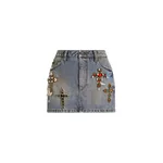 Dolce & Gabbana Denim miniskirt with embroidery Skirt