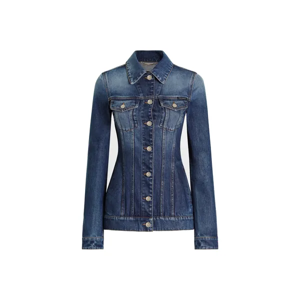 Denim single-breasted jacket