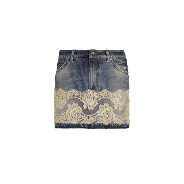 Dolce & Gabbana Denim skirt with lace