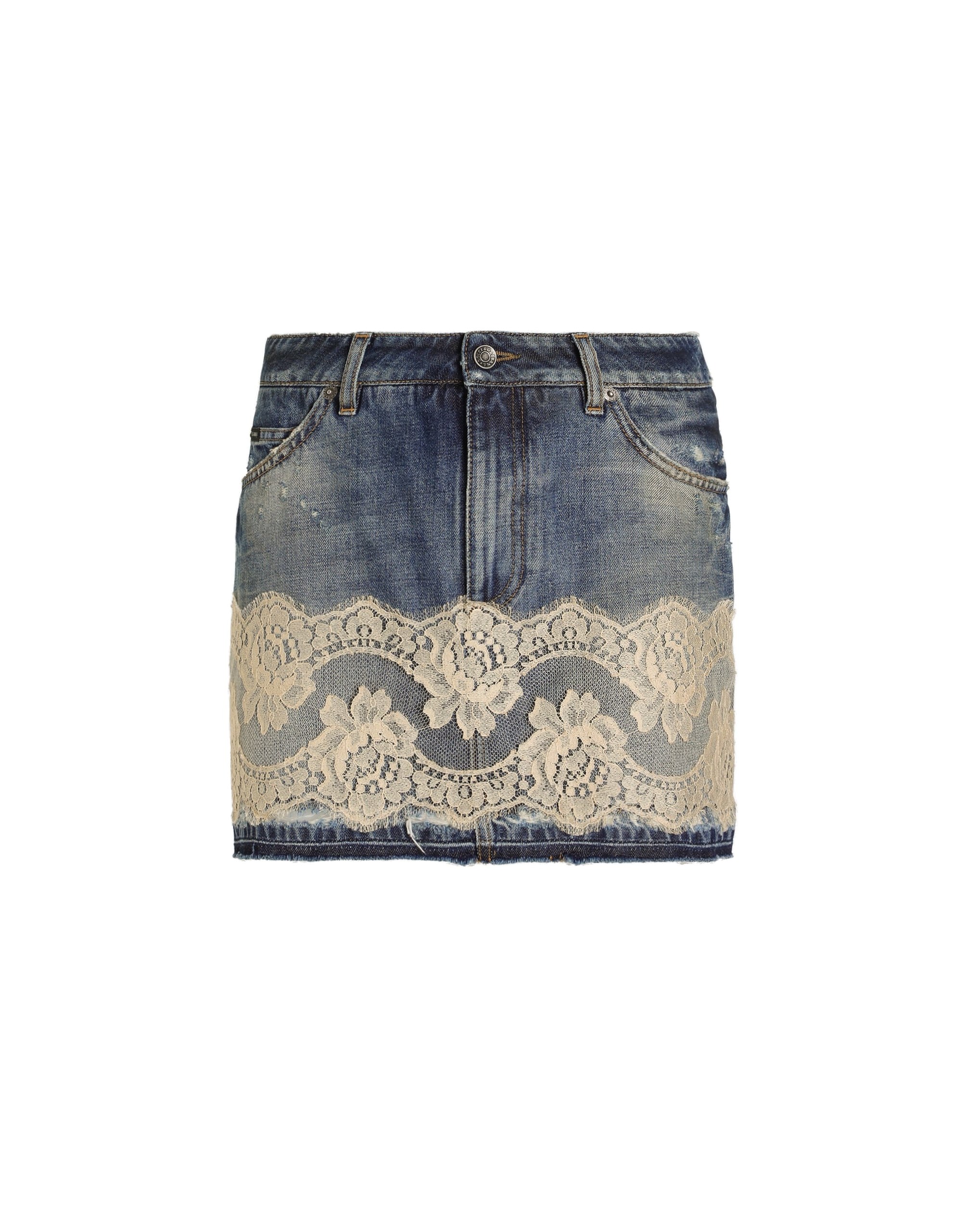 Dolce & Gabbana Denim skirt with lace
