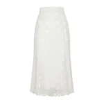 Dolce & Gabbana Dévoré satin godet skirt with DG logo