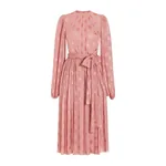 Dolce & Gabbana Dévoré silk jacquard calf-length dress with DG logo