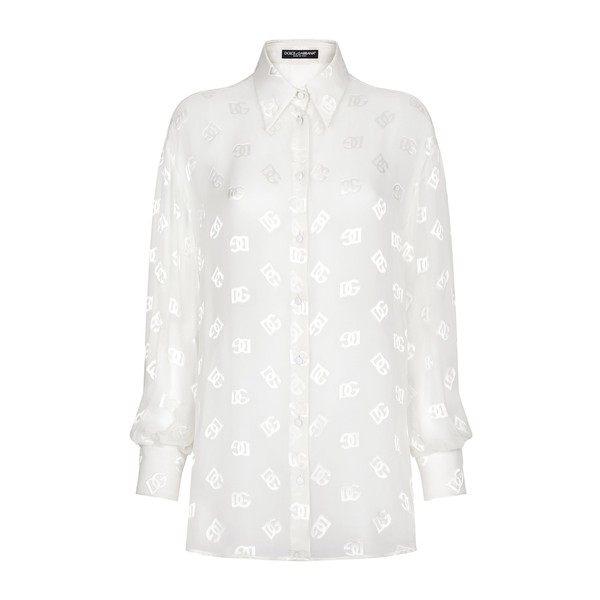 Dolce & Gabbana Dévoré silk shirt with DG logo