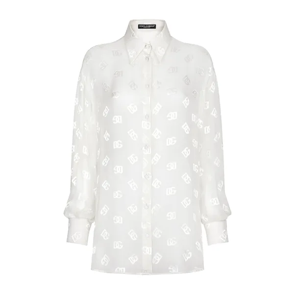Dolce & Gabbana Dévoré silk shirt with DG logo