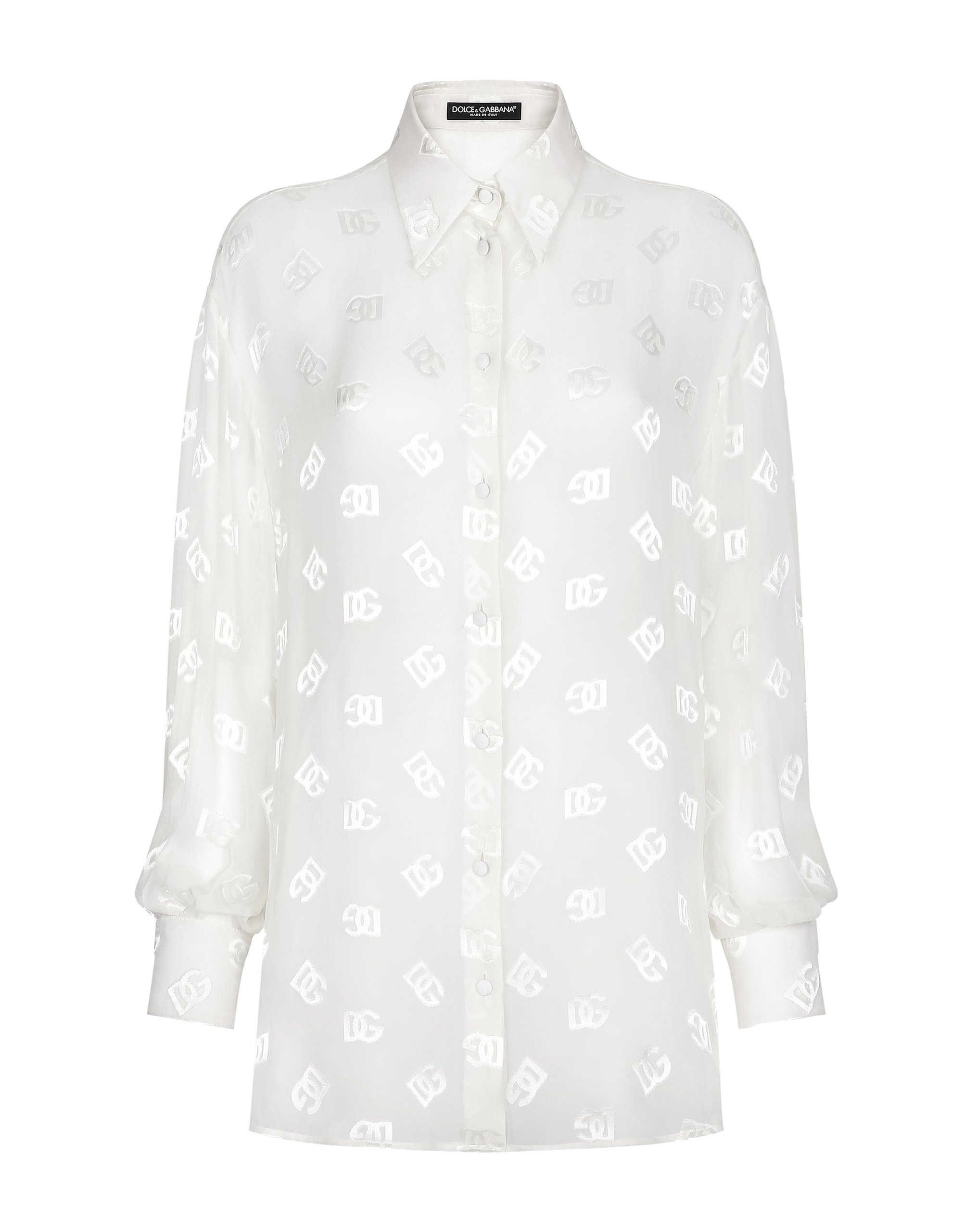 Dolce & Gabbana Dévoré silk shirt with DG logo