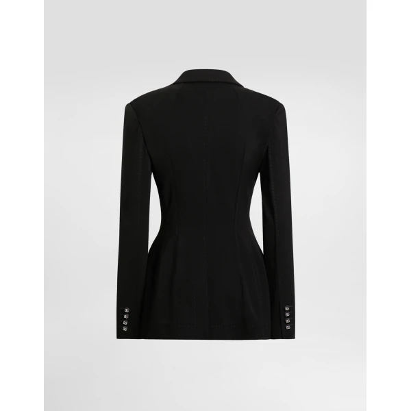 Dolce & Gabbana Double-breasted Turlington jacket in jersey Milano rib, view 2