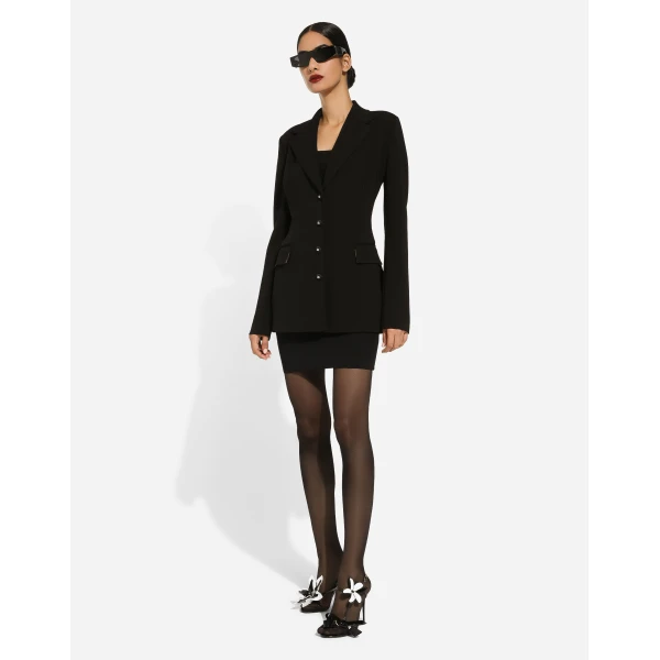 Dolce & Gabbana Double-breasted Turlington jacket in jersey Milano rib, view 5