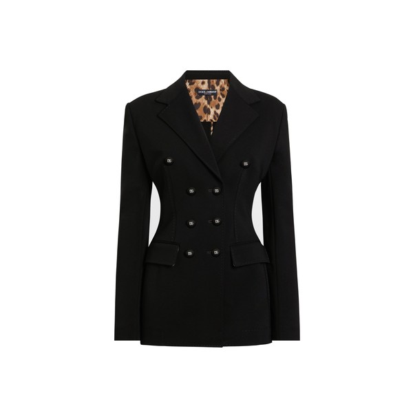 Dolce & Gabbana Double-breasted Turlington jacket in jersey Milano rib