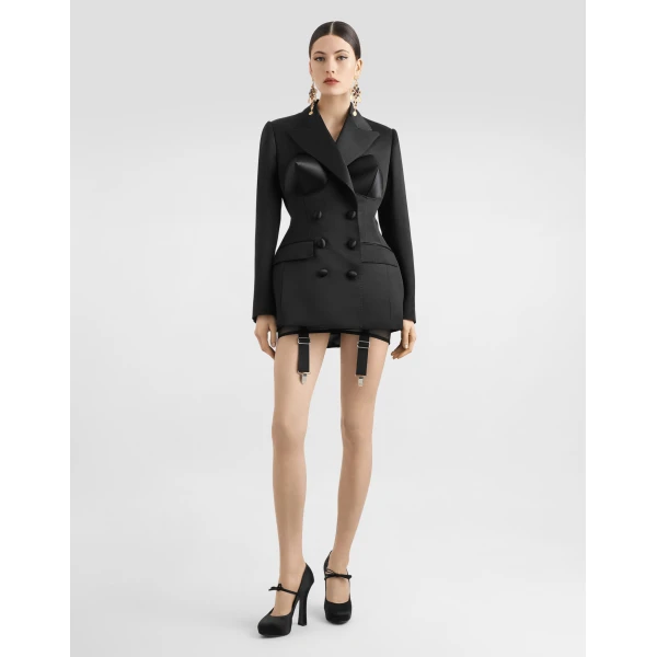 Dolce & Gabbana Double-breasted duchess jacket with conical cups, view 2
