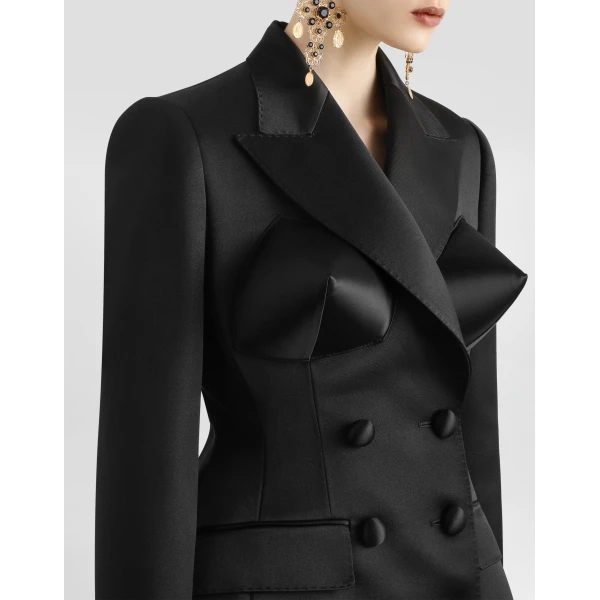 Dolce & Gabbana Double-breasted duchess jacket with conical cups, view 4
