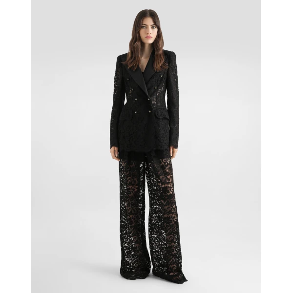 Dolce & Gabbana Double-breasted jacket in cordonetto lace, view 2