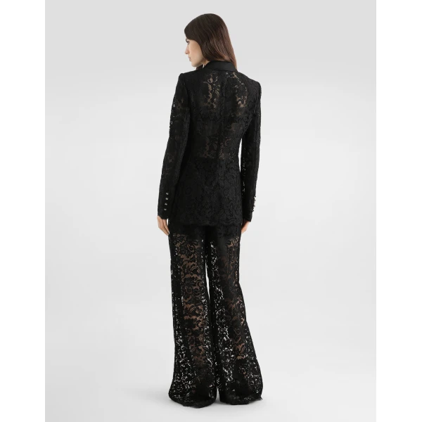 Dolce & Gabbana Double-breasted jacket in cordonetto lace, view 3