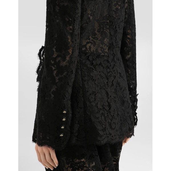 Dolce & Gabbana Double-breasted jacket in cordonetto lace, view 5