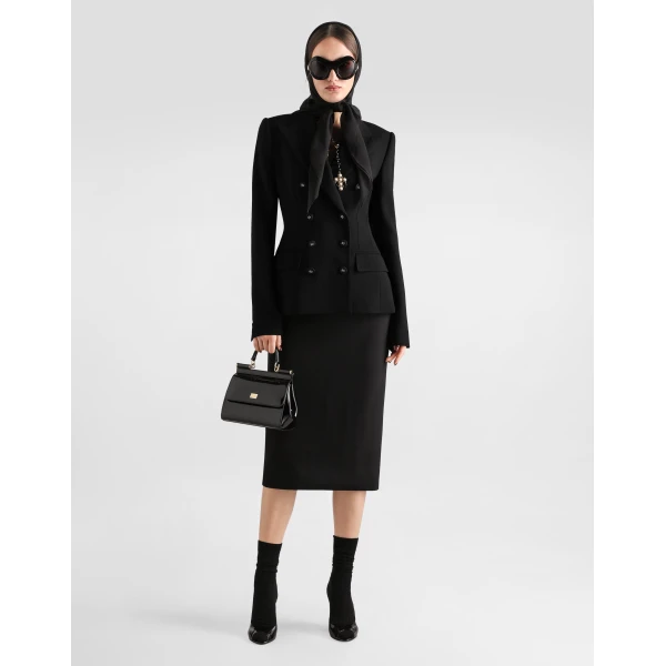 Dolce & Gabbana Double-breasted jacket in double wool crêpe, view 2