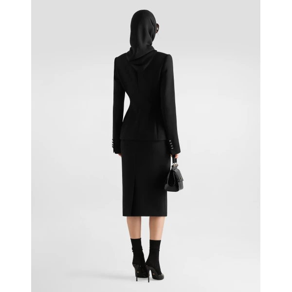 Dolce & Gabbana Double-breasted jacket in double wool crêpe, view 3