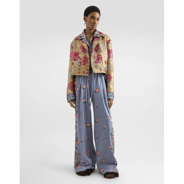 Dolce & Gabbana Double-breasted jacket in floral jacquard, view 2