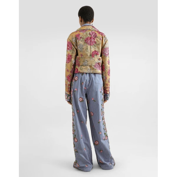 Dolce & Gabbana Double-breasted jacket in floral jacquard, view 3