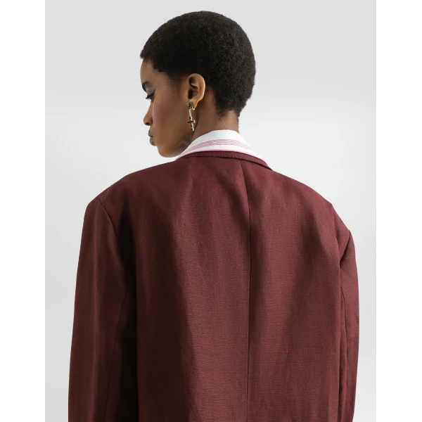 Dolce & Gabbana Double-breasted jacket in sartorial linen canvas, view 5