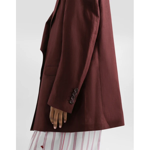 Dolce & Gabbana Double-breasted jacket in sartorial linen canvas, view 6