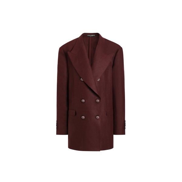 Dolce & Gabbana Double-breasted jacket in sartorial linen canvas