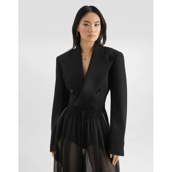Dolce & Gabbana Double-breasted jacket in wool gabardine, view 4