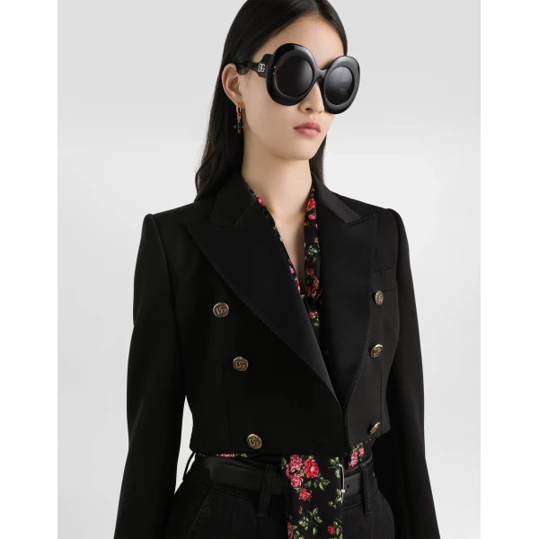 Dolce & Gabbana Double-breasted jacket in wool gabardine, view 4