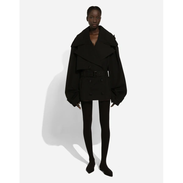 Dolce & Gabbana Double-breasted jacket with cotton belt, view 3