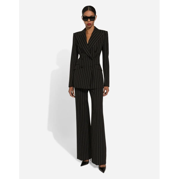 Dolce & Gabbana Double-breasted pinstripe wool Turlington jacket, view 2