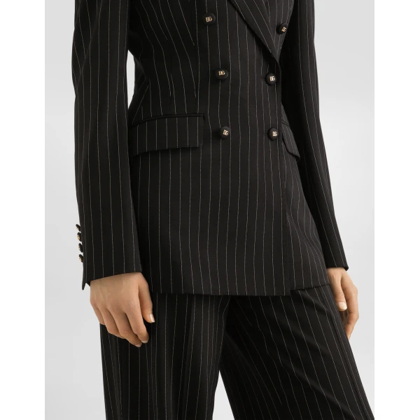 Dolce & Gabbana Double-breasted pinstripe wool jacket, view 5