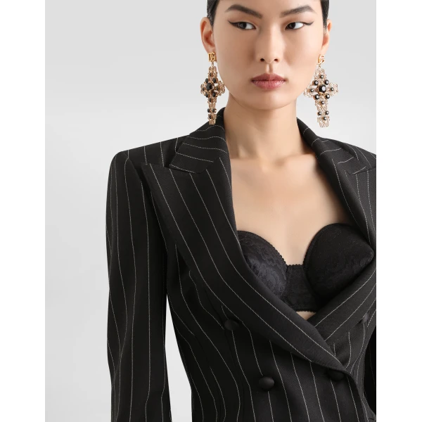 Dolce & Gabbana Double-breasted pinstripe wool jacket, view 5
