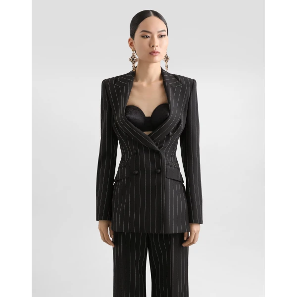 Dolce & Gabbana Double-breasted pinstripe wool jacket, view 6