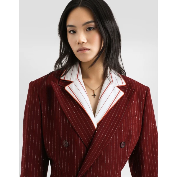 Dolce & Gabbana Double-breasted pinstriped taormina jacket, view 4
