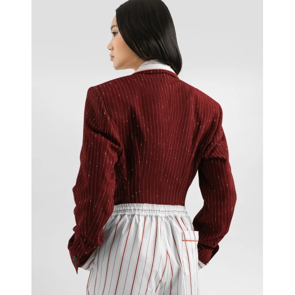 Dolce & Gabbana Double-breasted pinstriped taormina jacket, view 5