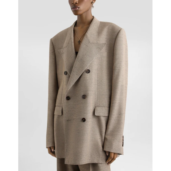 Dolce & Gabbana Double-breasted sicilia tweed-effect jacket, view 4