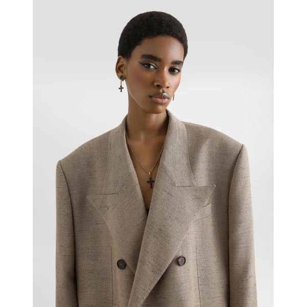 Dolce & Gabbana Double-breasted sicilia tweed-effect jacket, view 5