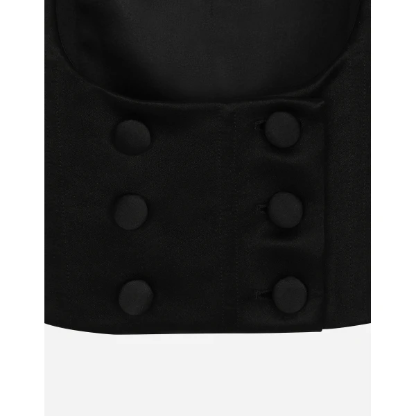 Dolce & Gabbana Double-breasted silk duchesse tuxedo jacket, view 6
