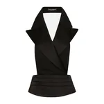 Dolce & Gabbana Double-breasted silk satin vest with low neckline on the back