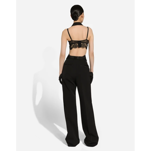Dolce & Gabbana Double-breasted silk satin vest with low neckline on the back, view 4