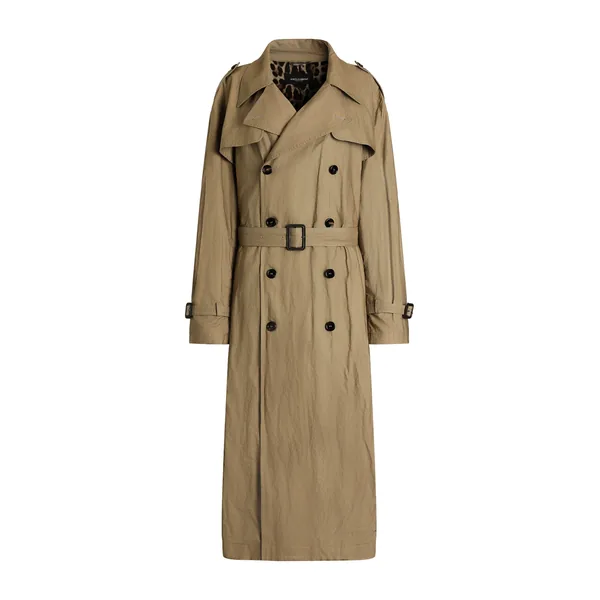 Dolce & Gabbana Double-breasted trench coat in wrinkled-effect cotton