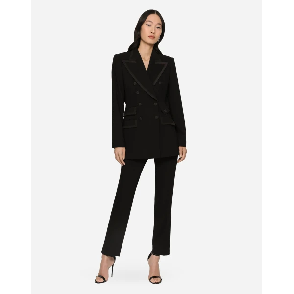Dolce & Gabbana Double-breasted twill Turlington tuxedo jacket, view 2