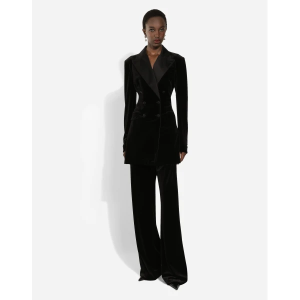 Dolce & Gabbana Double-breasted velvet Turlington jacket, view 2