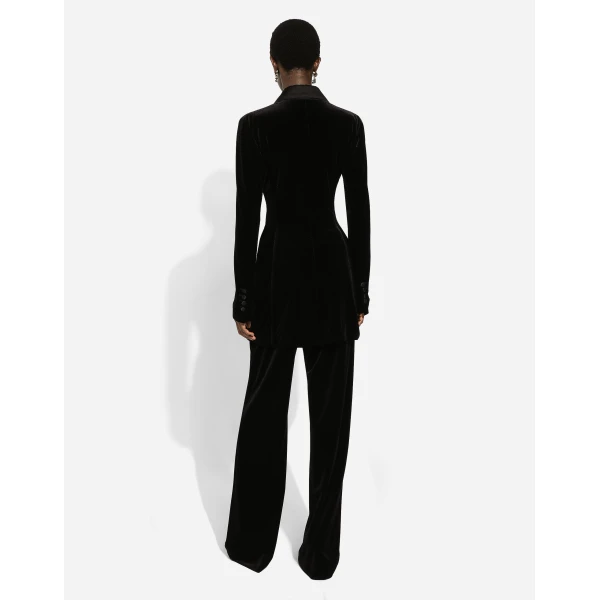 Dolce & Gabbana Double-breasted velvet Turlington jacket, view 3